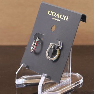 HUGGIE EARRINGS (COACH F67479) MULTI/SILVER